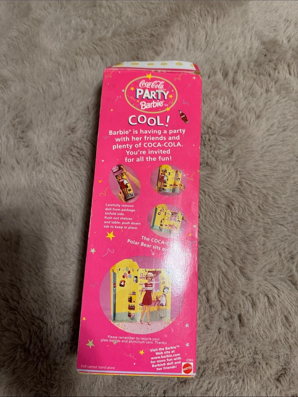 Coca-Cola Barbie in Red Party Dress with White Polar Bear